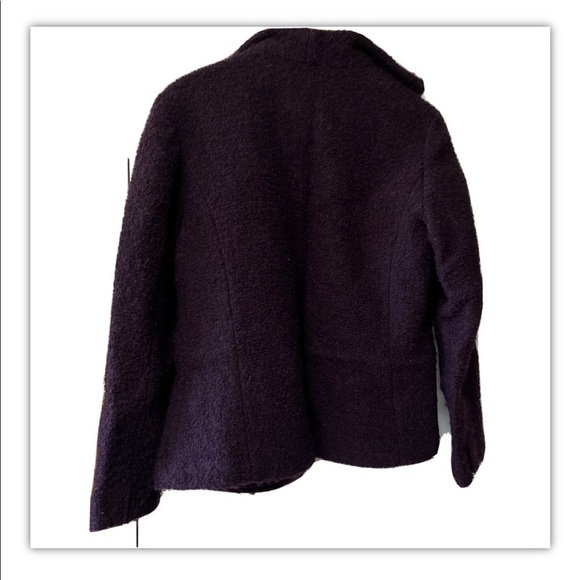 Eileen Fisher Purple Wool Blend Boucle Textured Fuzzy Fluffy Lined Jacket XS - Picture 3 of 11
